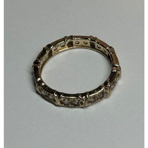 925 STERLING SILVER GOLD PLATED CZ RING SIZE 9 - Picture 9 of 9